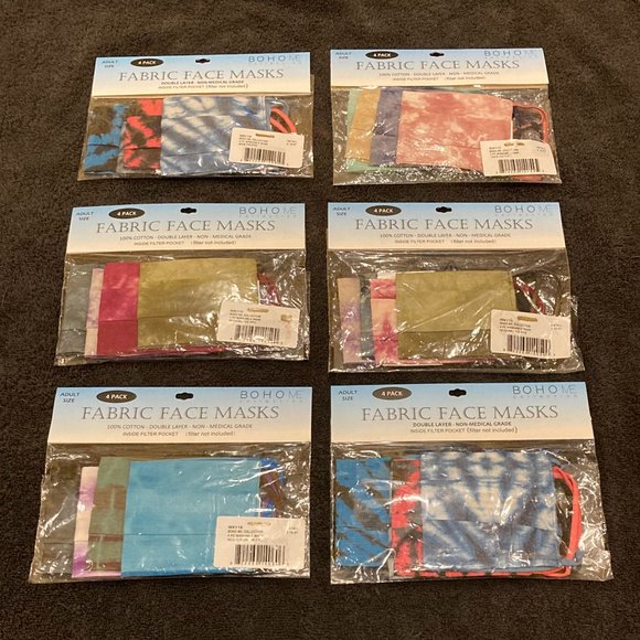Fabric Face Masks 4 per bag (6 bags bundle) - Picture 1 of 7